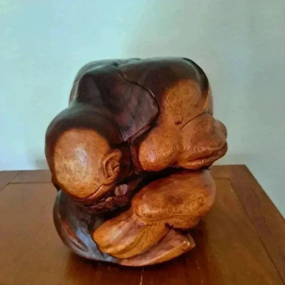 Wooden SCULPTURE HAND CARVED VINTAGE - Picture 6 of 7